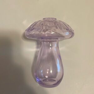 Mushroom shaped glass purple flower vase